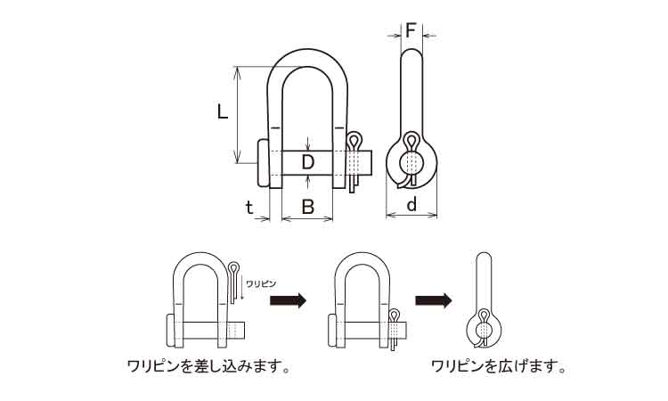ワリピン式半丸シャックル 5.0
