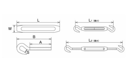 枠式ターンバックル(フック 3.0
