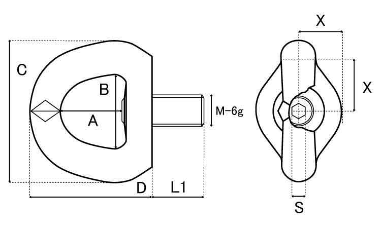 スイベルアイボルト(SS SEB 12.0