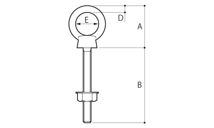 ロングアイボルト(ツバ付(ブネジ