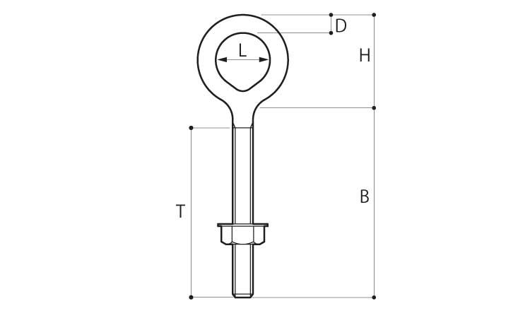 ロングアイボルト(ツバ無(ブネジ