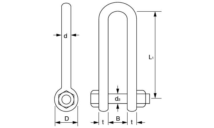 強力長シャックル(TSL 16.0
