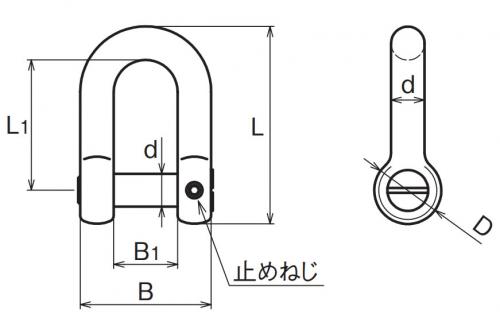 沈みシャックル(まわり止め付