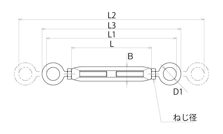 ターンバックル(オーフ(ナット付