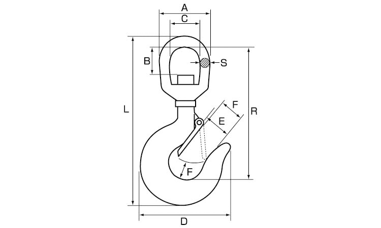 スイベルフックラッチ付き(YH