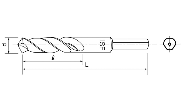 軸細正宗ドリル軸径6.5型1/4 7.0