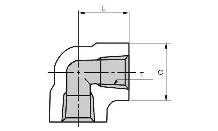ねじ込 高圧90°エルボ S80 8.0