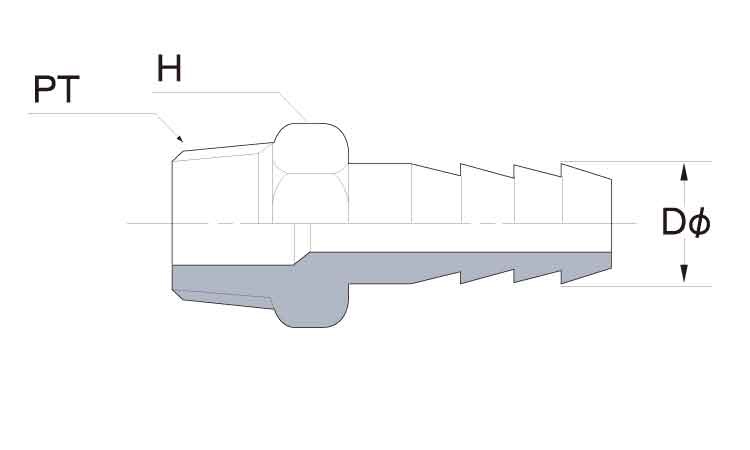 六角ホースニップル(PT 1/8