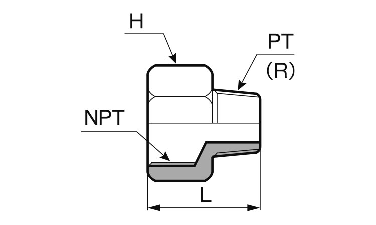 メスオスソケット(NPT×PT)