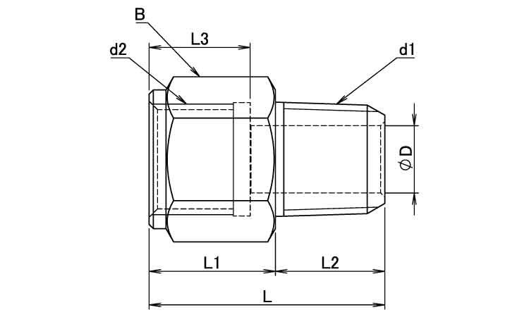 変換内外ソケット PT×PF