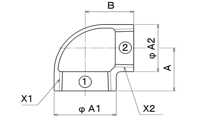 CK 径違いエルボ(RL)