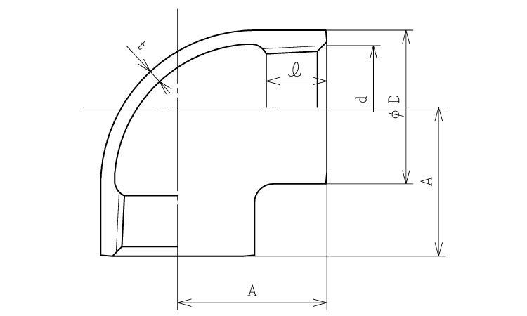 日立90°エルボ(L
