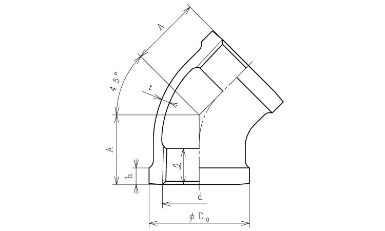 日立45°エルボ(BL45