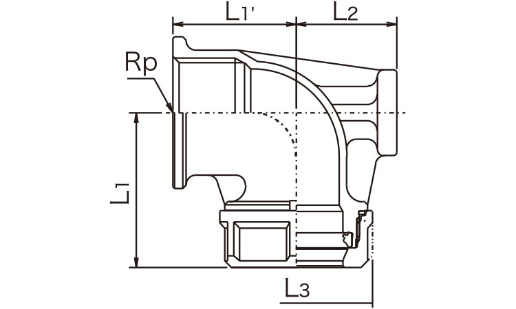 横座付水栓エルボ(NJXZWES