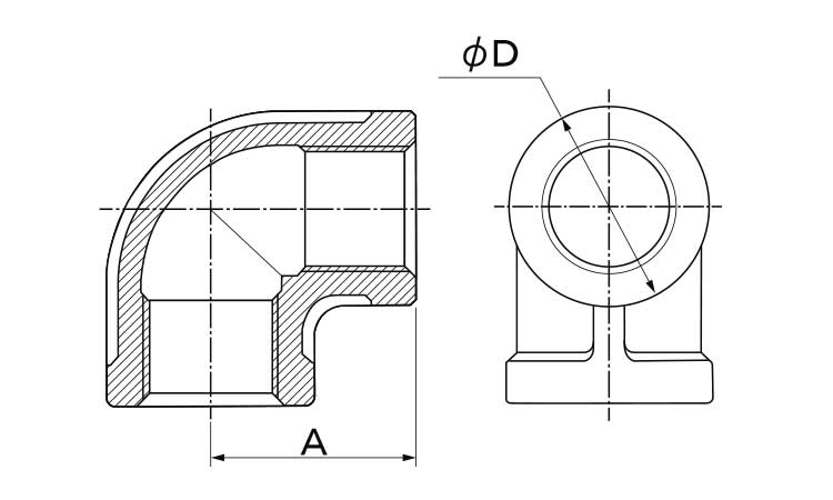 MD 90°エルボ(丸バンド