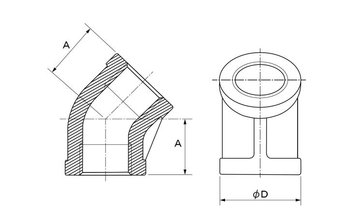 MD 45°エルボ(丸バンド