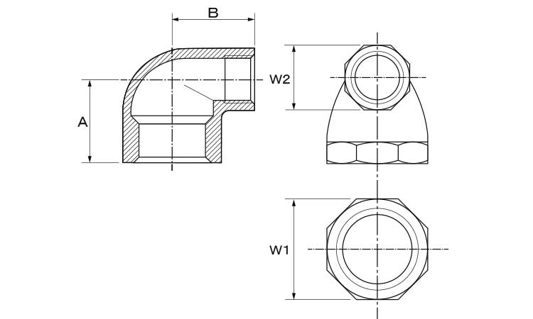 MD 径違いエルボ(8角 6.0 8.0