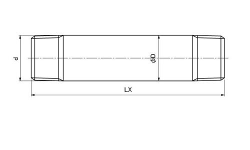 ON 両長ニップル(NL 50.0 6.0