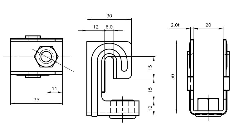 Cフック(アカギ製)