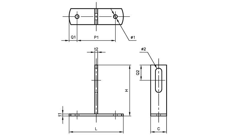 ステン長穴溶接T足