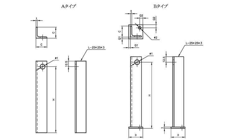 床バンド用足(Bタイプ)