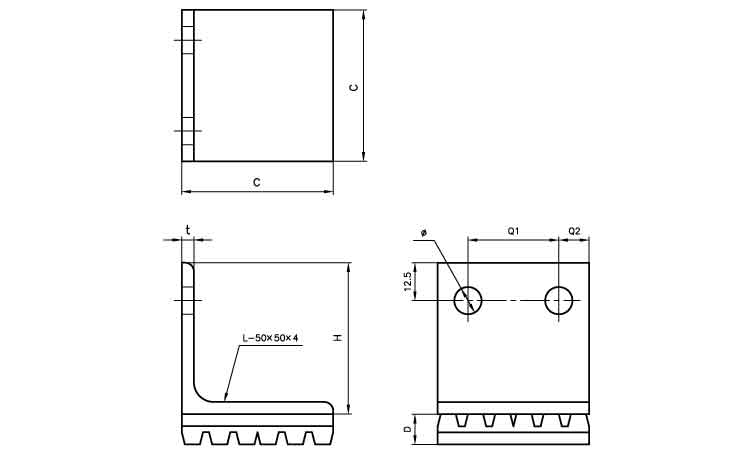 防振床バンド用アングルピースゴム 1.3