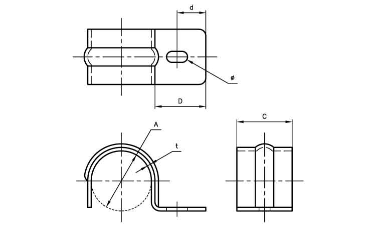 リブ付片サドル