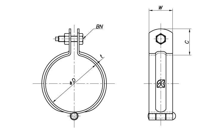 蝶番式吊バンド タン無し 15.0