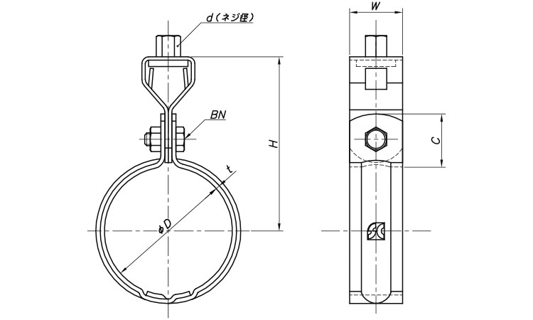 組式スパイラル吊バンド タン付 75.0
