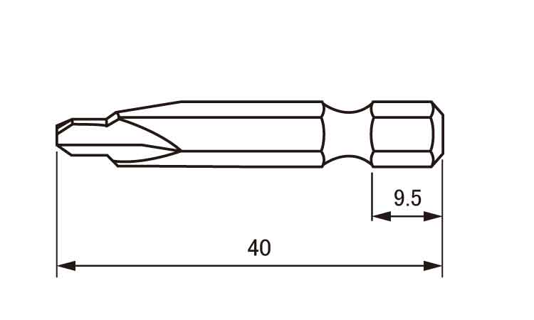 三枚羽締メツケ専用ビット B39 40.0 1.0