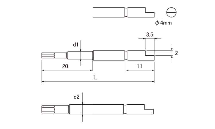 ビット D71(六角穴) 44.0 1.5