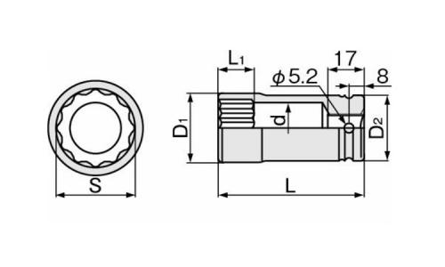 インパクト用Lソケット(4NW 10.0