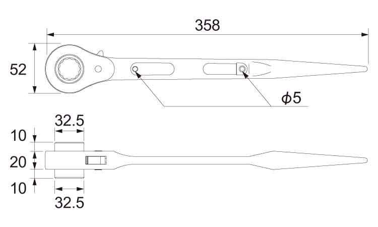 高トルク型ラチェットレンチRMH