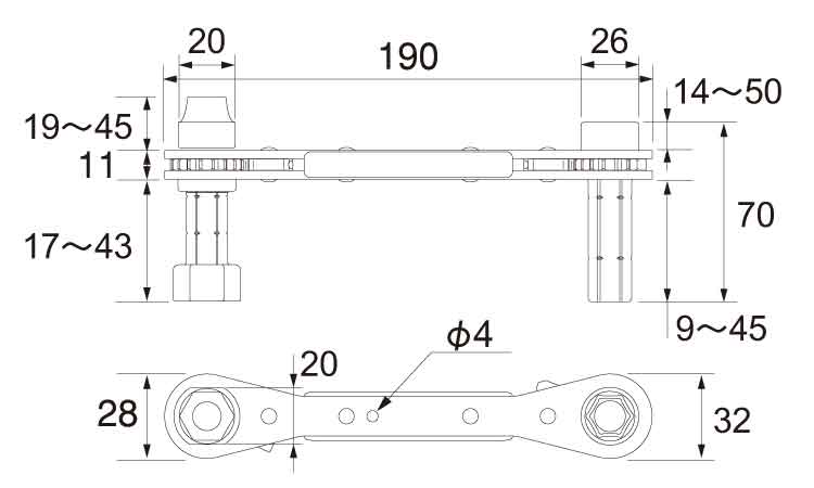 両スライドラッチ PRW-WS