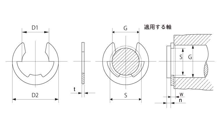 E型止め輪(リングパック・JIS