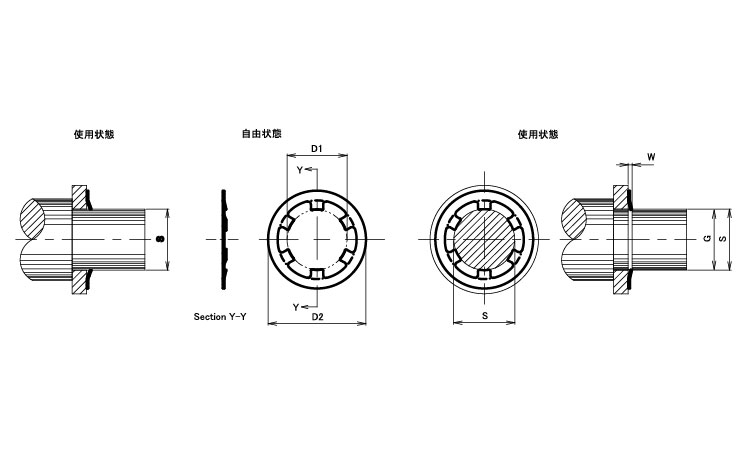 SE型止め輪(軸用・IWT(磐田 3.0