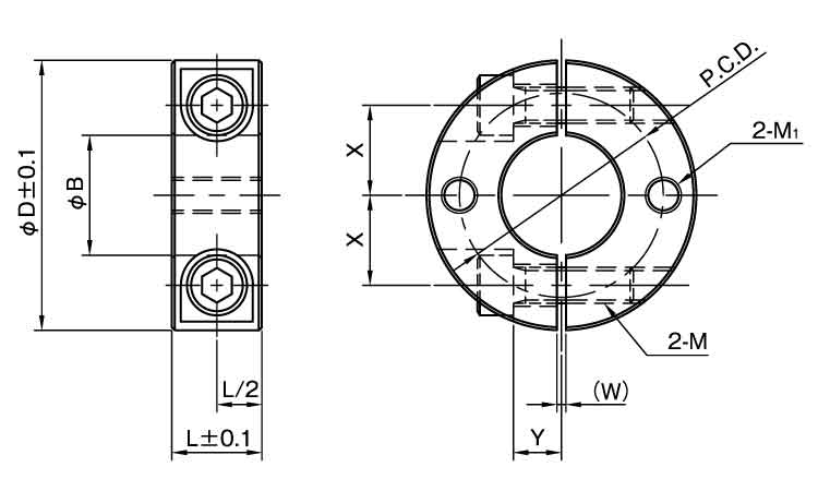セパレートカラー 2ネジ穴付 8.0 8.0