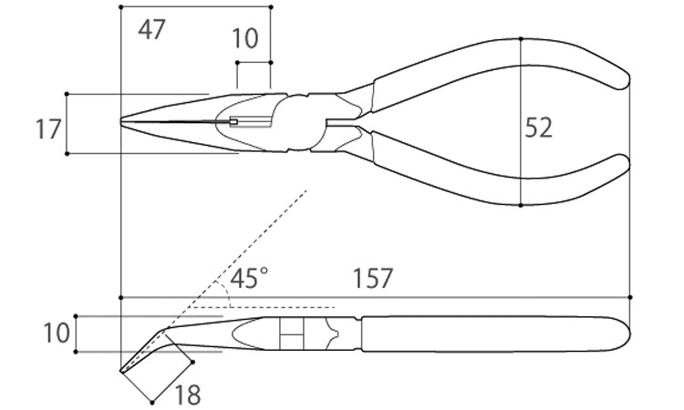 先曲りラジオペンチ FR