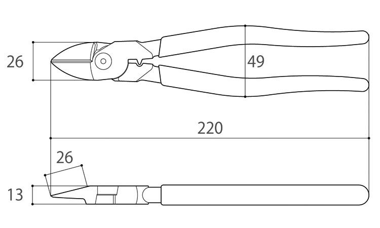 電工パワーニッパー(強力刃(圧着