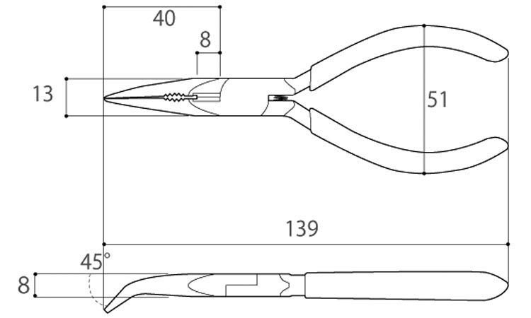 先曲りラジオペンチ(№7)