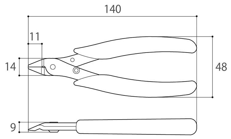 極薄刃プラスチックニッパー