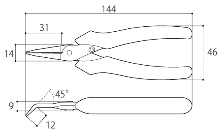 ステンレス先曲 リードペンチ