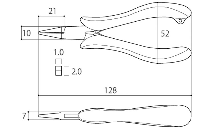先細リードペンチ TM-08