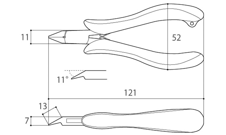先細ニッパー TM-15