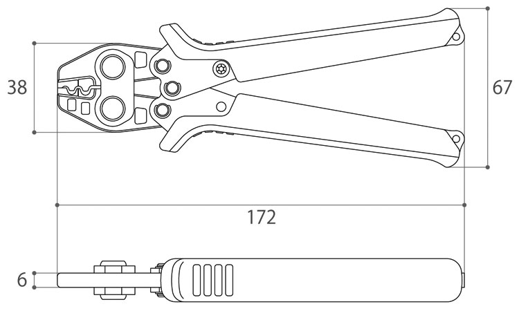圧着工具 裸圧着用 TP-2