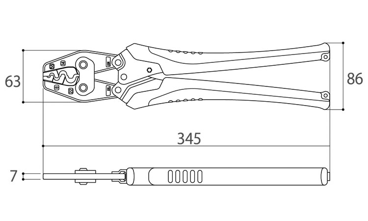 圧着工具 裸圧着用 TP-22