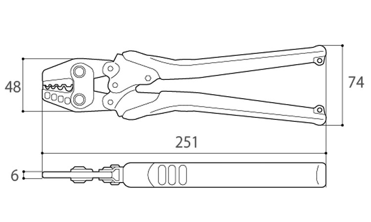 圧着工具 裸圧着用 TP-8P