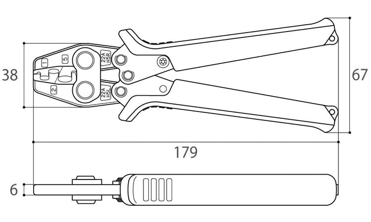 圧着工具 閉端接続子用TPH-5