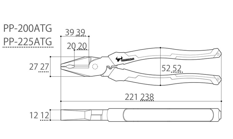 電工パワーペンチ 圧着機能付