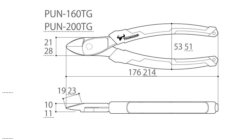 電工パワー薄刃ニッパーPUNTG